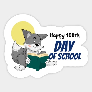 Fox 100  day of school Sticker